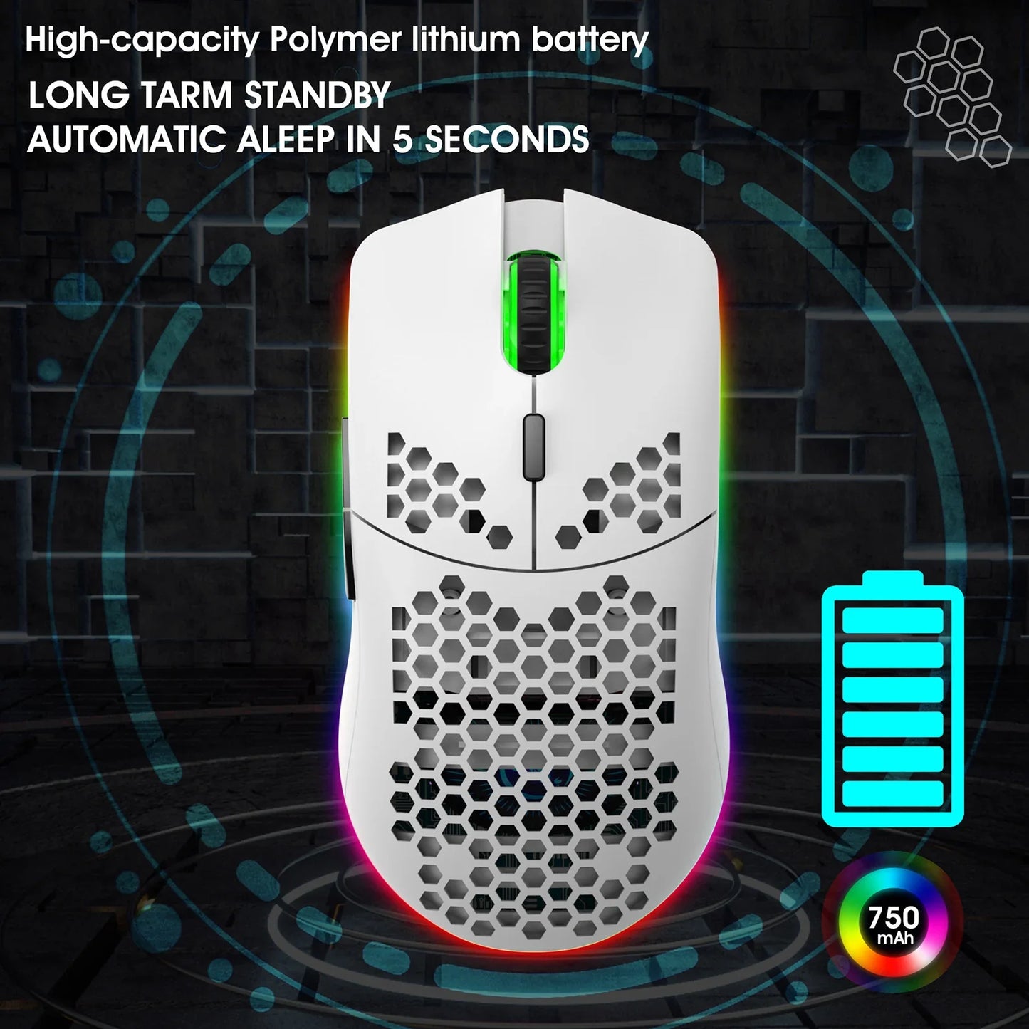 HXSJ T66 RGB 2.4G Wireless Gaming Mouse