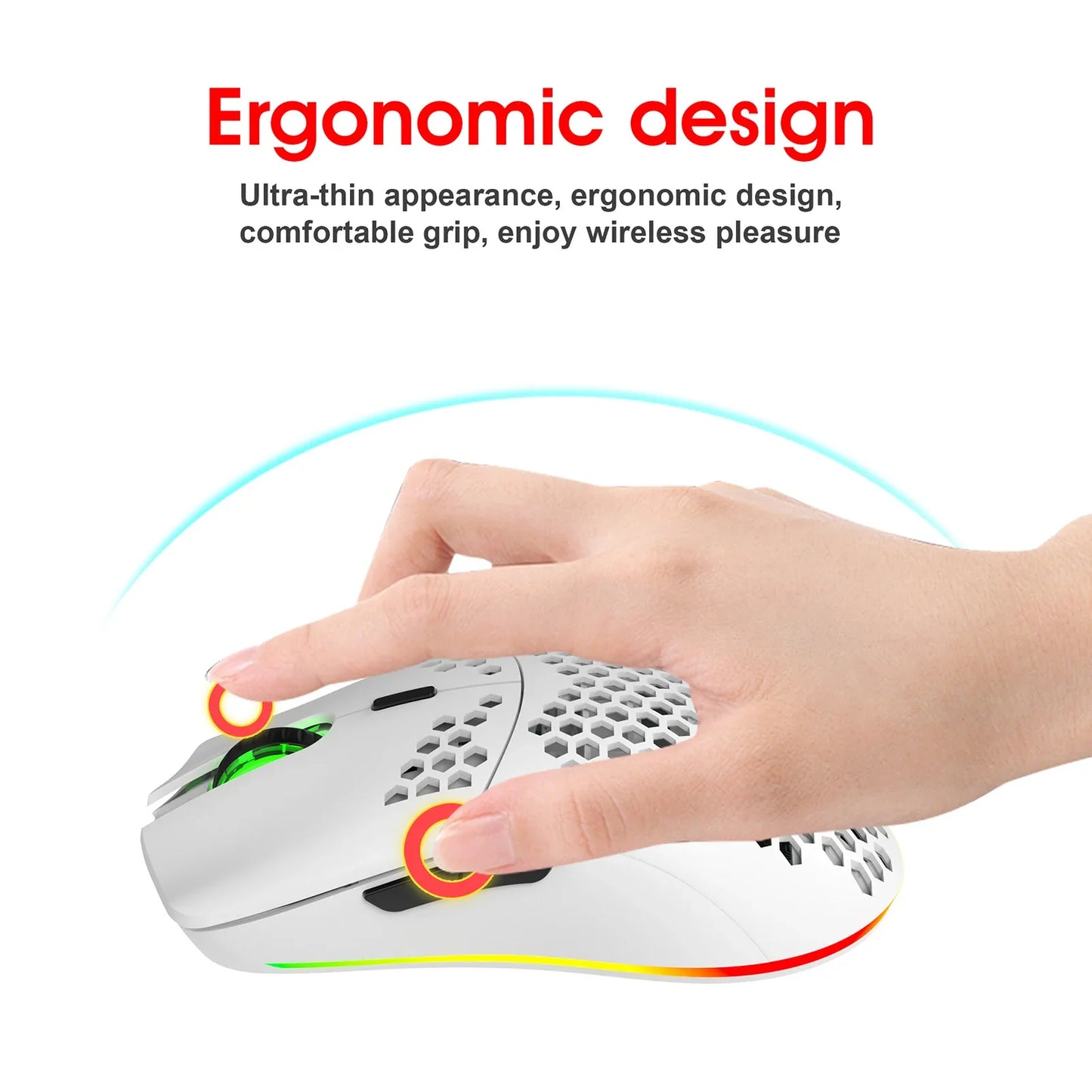 HXSJ T66 RGB 2.4G Wireless Gaming Mouse